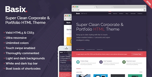 ThemeForest - Basix - Super Clean Corporate HTML Template - RIP