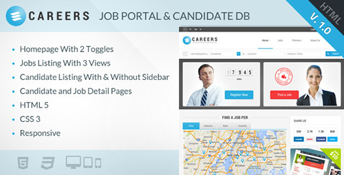 ThemeForest - CAREERS - Job Portal & Candidate Database (HTML) - RIP