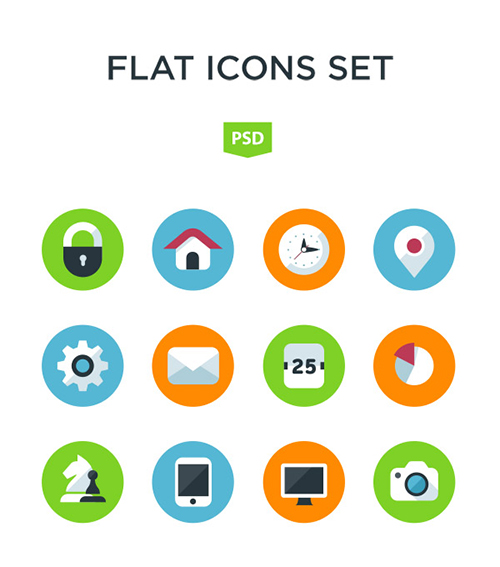 PSD Web Icons - Flat Icon Set