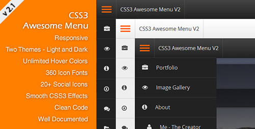 CodeCanyon - CSS3 Awesome Menu v2.1