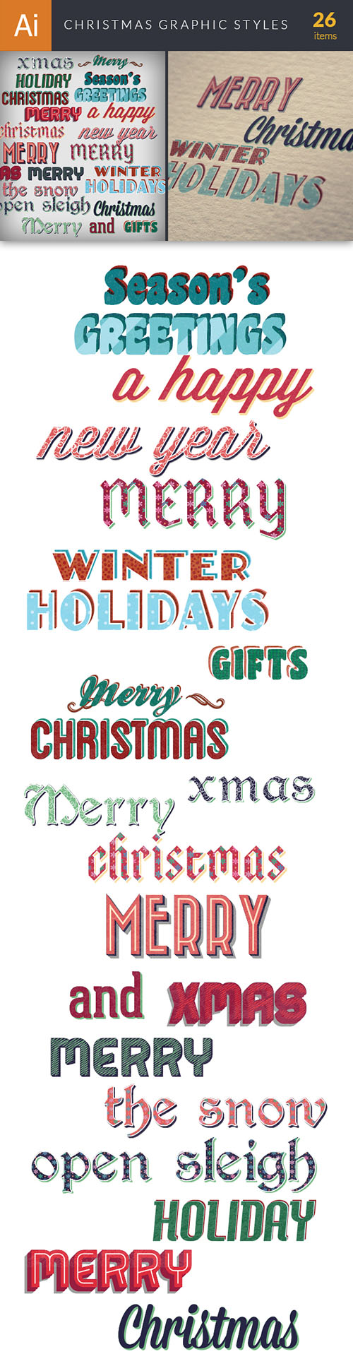 Christmas Graphic Styles Set - Winter Elements