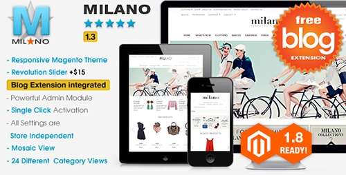 ThemeForest - Milano v1.3.5 - Responsive Magento Theme + Blog Extension