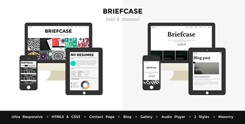 ThemeForest - Briefcase HTML. Bold & Flat Portfolio 4 Designers - RIP