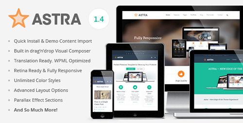 ThemeForest- Astra v1.4 - Retina Responsive WordPress Theme