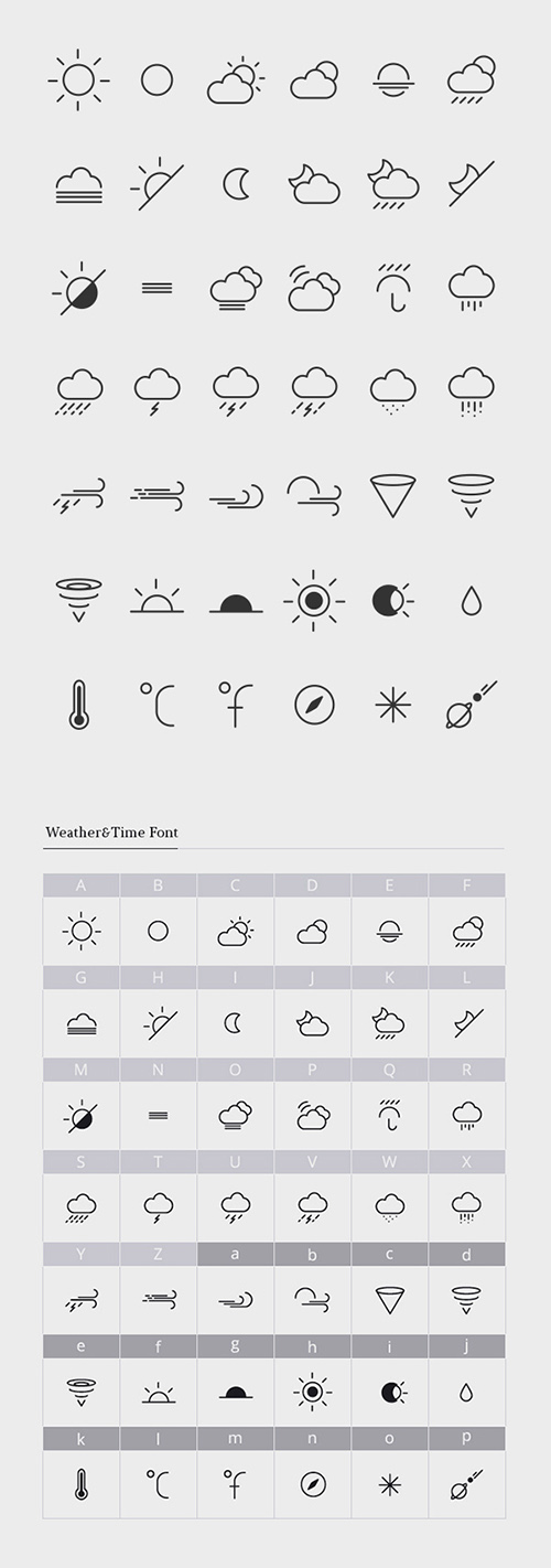 PSD & AI Web Icons - 42 Weather Icons