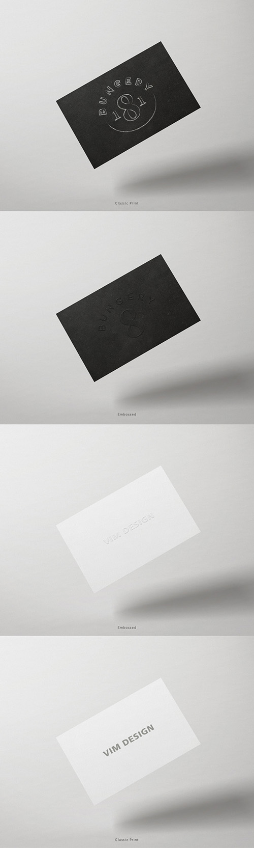PSD Sorce - Business Card Mock Up - Pack 2 - Black & White Paper