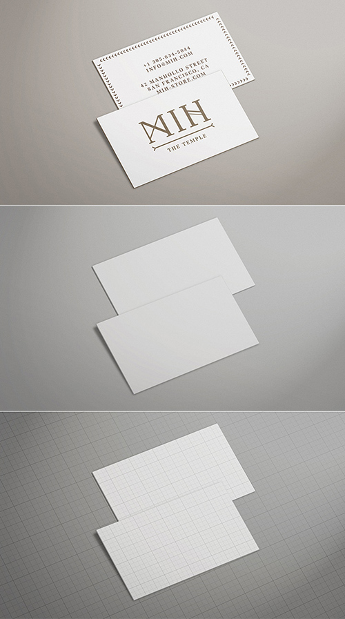 PSD Source - Business Card Mock Up - Pack 1 - Thick edge colored
