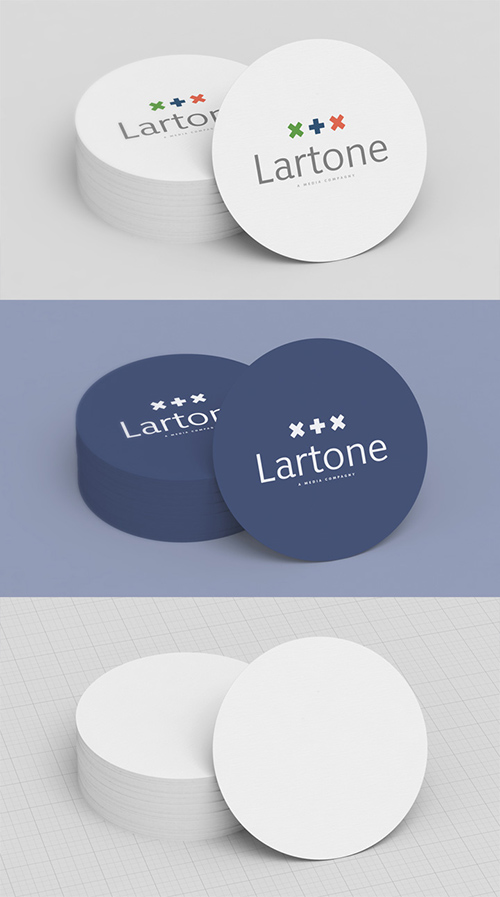 PSD Source - Round Business Card - Mock Up