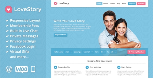 ThemeForest - LoveStory v1.7 - Dating WordPress Theme