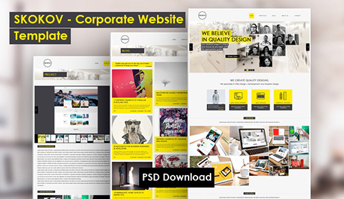 PSD Web Template - Skakov: Corporate PSD Template