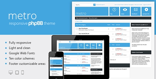 ThemeForest - Metro v1.0.5 - A Responsive Theme for phpBB3