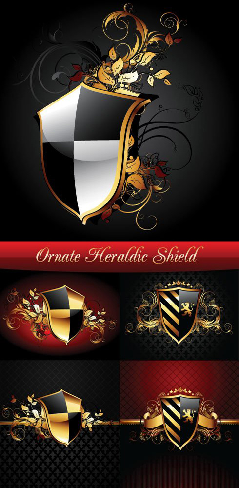 Royal Heraldic Shield - Stock Vector