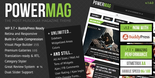 ThemeForest - PowerMag v1.5.0 - The Most Muscular Magazine/Reviews Theme