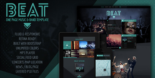 ThemeForest - Beat v1.0.2 - One-Page HTML5 Music & Band Template - FULL