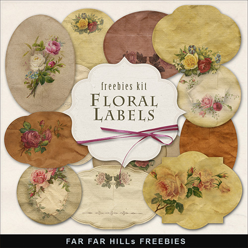Scrap-kit - Vintage Style Floral Labels 2013