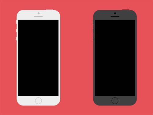 PSD Sources - iPhone 5s Flat MockUp - 2 Color Style
