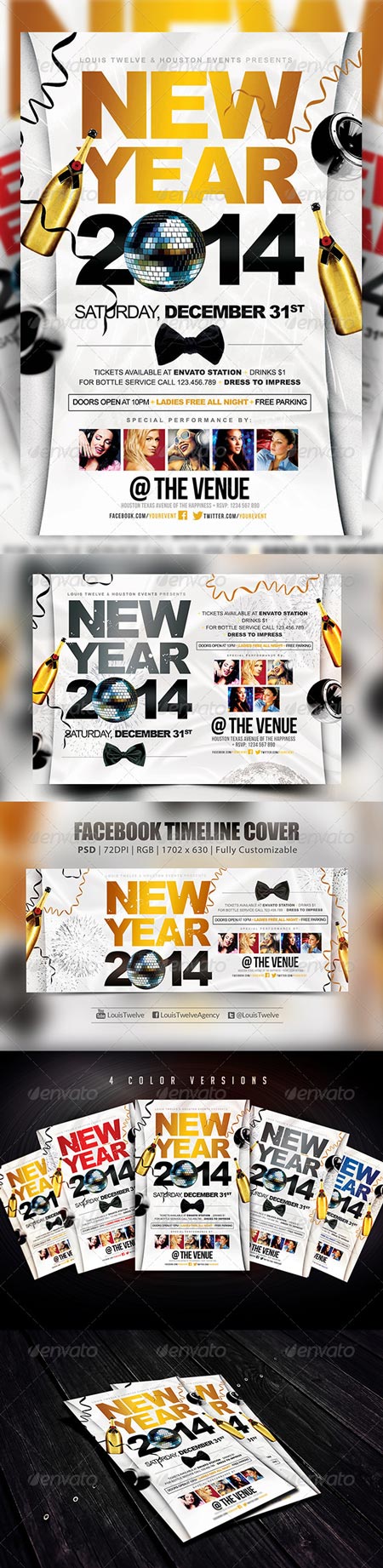New Year Party  Flyers + FB Cover 5966769
