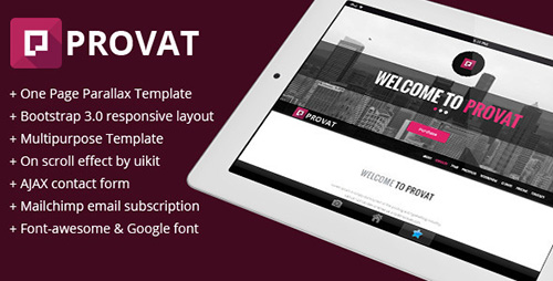 ThemeForest - Provat - Responsive One Page Parallax Template - RIP