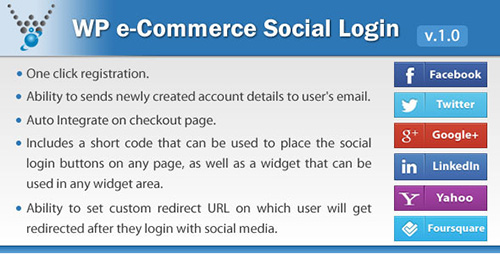 CodeCanyon - WP e-Commerce Social Login v1.0 - WordPress plugin