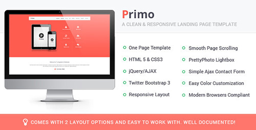 ThemeForest - Primo Responsive Landing Page Template - RIP
