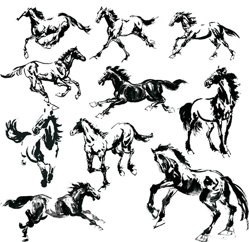 PSD Cliparts - Symbol of 2014 - Picture Horses Vol.3