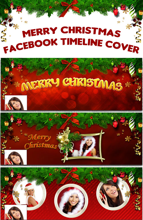 Merry Christmas Facebook Timeline Cover PSD Template