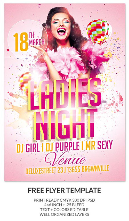 Ladies Night Party Flyer/Poster PSD Template