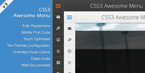 CodeCanyon - CSS3 Awesome Menu v3.0