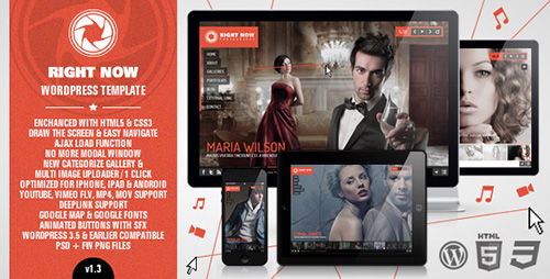 ThemeForest - Right Now v1.4.0 - WP Full Video, Image with Audio