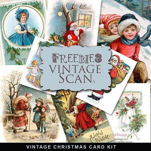 Scrap-kit - Old Vintage Christmas Cards