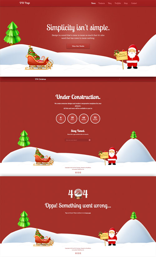 DW One Page Christmas WordPress Theme