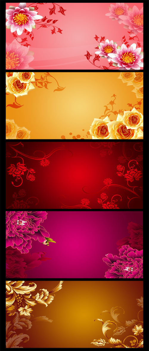 PSD Sources - Multicolored Flowers Backgrounds