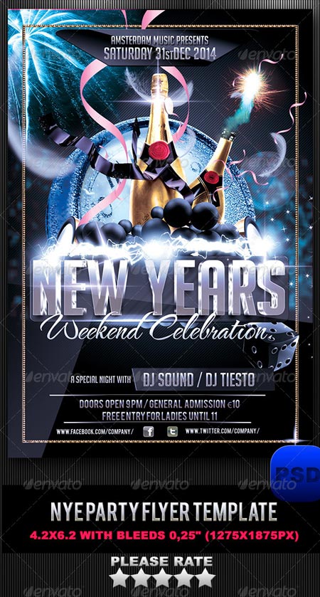 GraphicRiver NYE Party Flyer Template 6283993