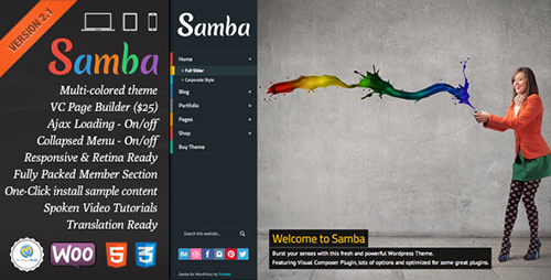 ThemeForest - Samba v1.3 - Colored Wordpress Theme