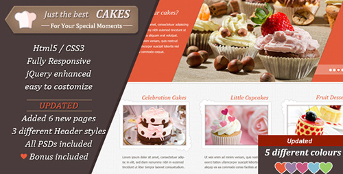 ThemeForest - JustCakes v4.0 - responsive html5 for bakery items - FULL