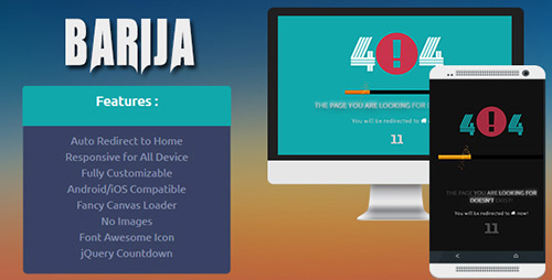 ThemeForest - Barija - Interactive 404 Page Template - RIP