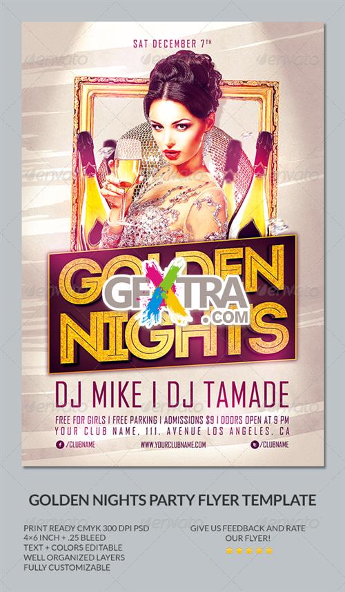 GraphicRiver - Golden Nights Party Flyer Template