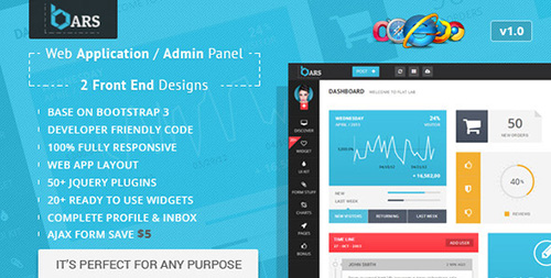 ThemeForest - Bars Web App Admin Panel HTML Bootstrap 3 Template - RIP