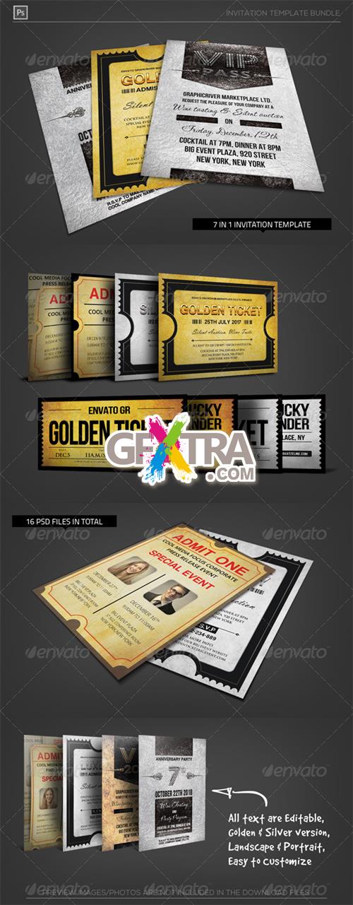 GraphicRiver - Golden Silver Invitation Template Bundle