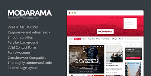 ThemeForest - Modarama - Magazine HTML5 Template - RIP