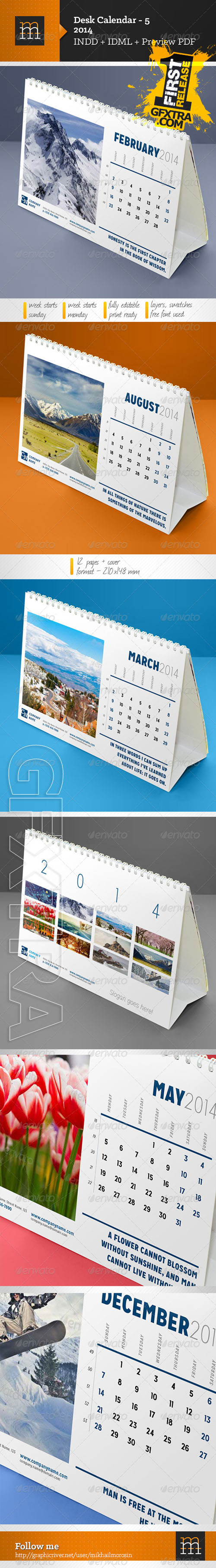 GraphicRiver - Desk Calendar-5 2014
