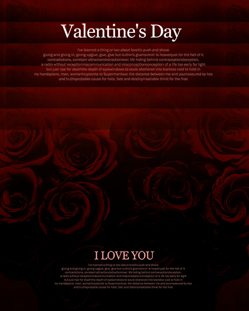 PSD Source - Background With Roses For Valentines Day 2014