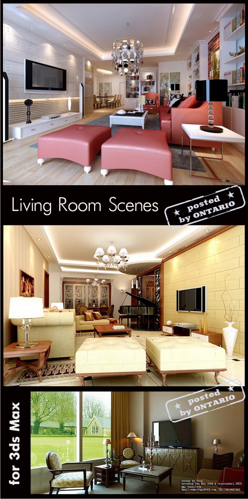 Living room Interiors Scenes for 3ds Max, part 13