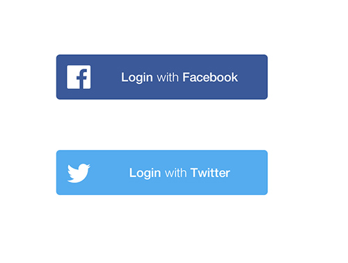 PSD Web Design - Social Login Buttons