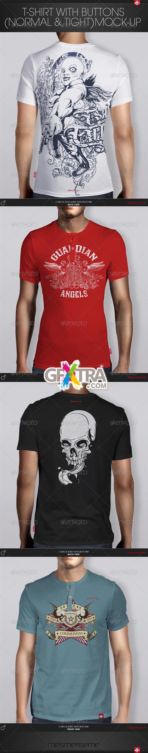 GraphicRiver T-Shirt with Buttons Mock-Up 6188722