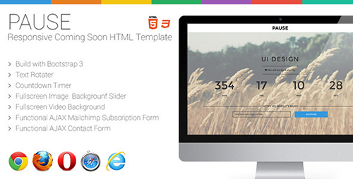 ThemeForest - Pause - Responsive Coming Soon HTML Template - RIP