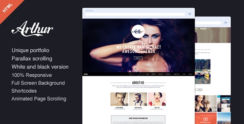 ThemeForest - Arthur One Page Template - RIP