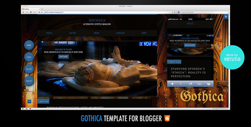 ThemeForest - Gothica-All Purpose Dark Template For Blogger CMS