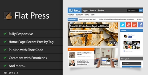 ThemeForest - Flat Press v1.3 - Responsive Blogger Template