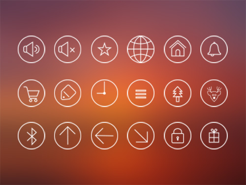 PSD Web Design - Thin Rounded Icons 2